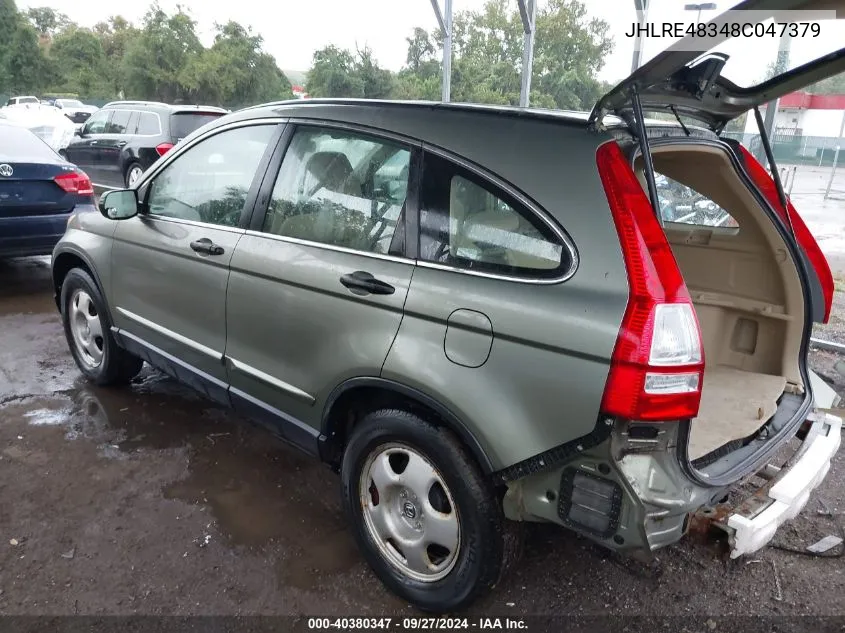 2008 Honda Cr-V Lx VIN: JHLRE48348C047379 Lot: 40380347