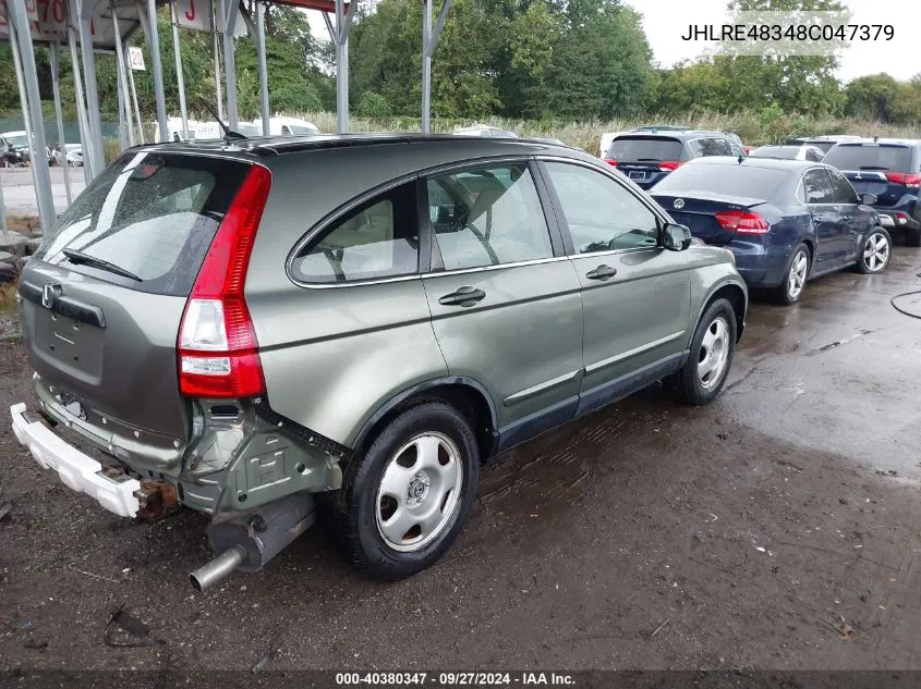 2008 Honda Cr-V Lx VIN: JHLRE48348C047379 Lot: 40380347