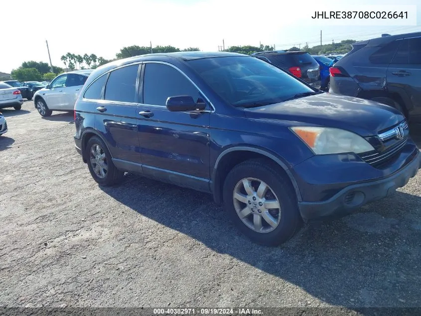 JHLRE38708C026641 2008 Honda Cr-V Ex-L