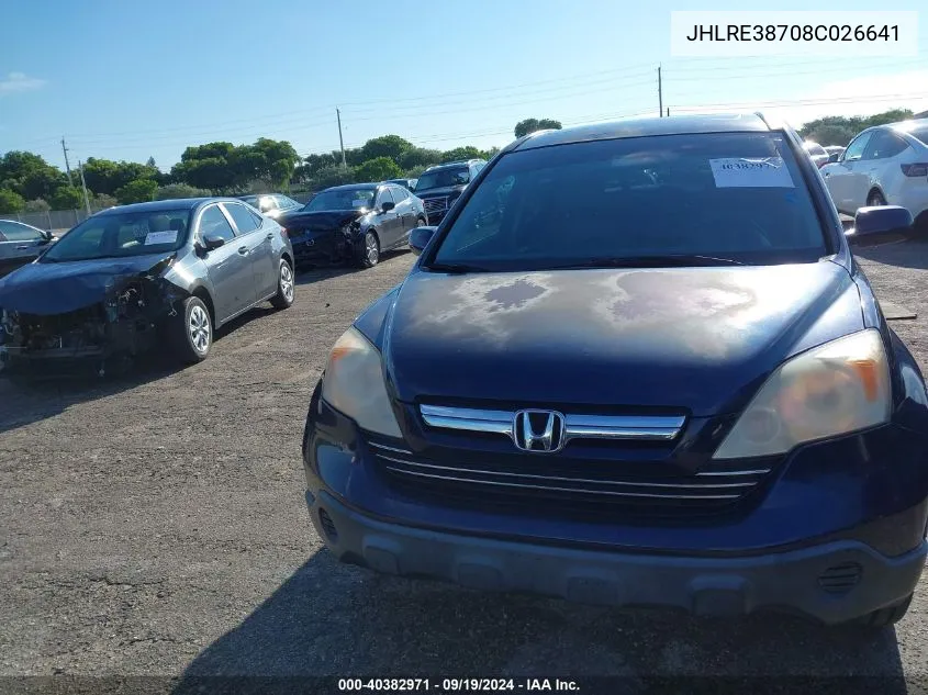 JHLRE38708C026641 2008 Honda Cr-V Ex-L