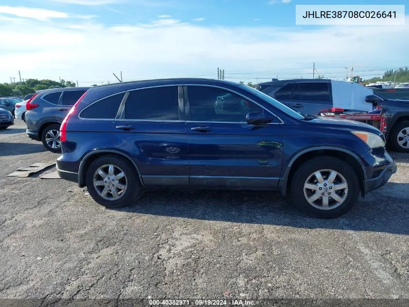 JHLRE38708C026641 2008 Honda Cr-V Ex-L