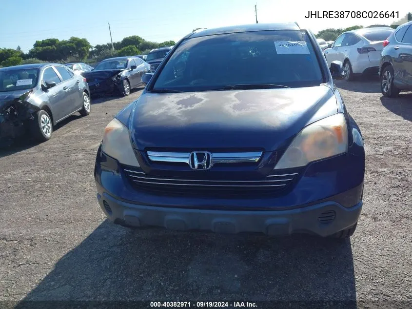 JHLRE38708C026641 2008 Honda Cr-V Ex-L