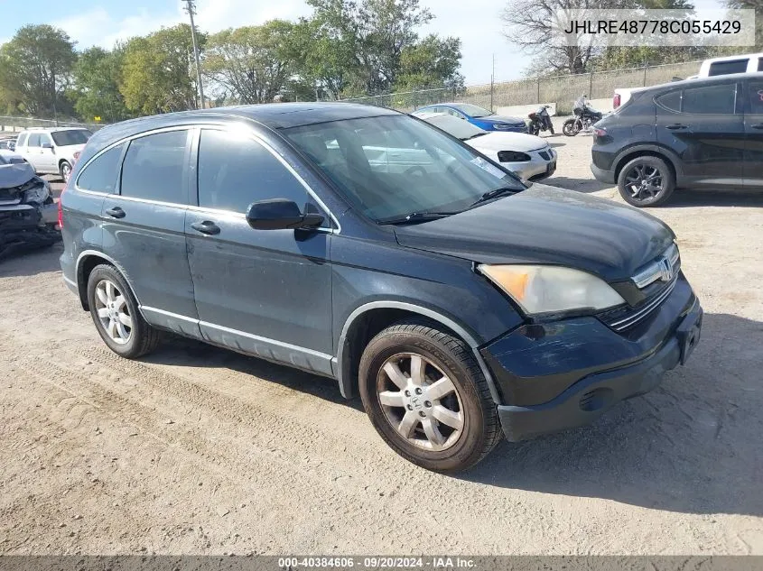 2008 Honda Cr-V Ex-L VIN: JHLRE48778C055429 Lot: 40384606