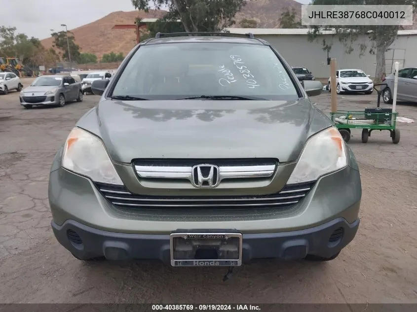 JHLRE38768C040012 2008 Honda Cr-V Ex-L