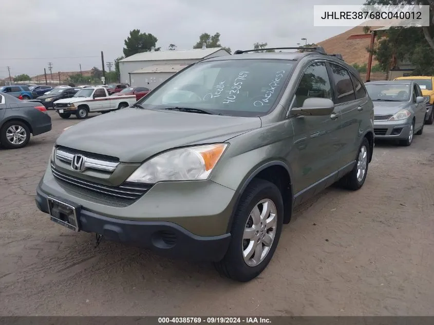 JHLRE38768C040012 2008 Honda Cr-V Ex-L