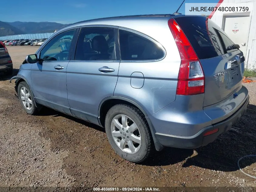 JHLRE48748C081759 2008 Honda Cr-V Ex-L