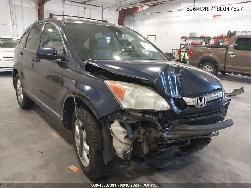 2008 Honda Cr-V Ex-L VIN: 5J6RE48718L047527 Lot: 40387381