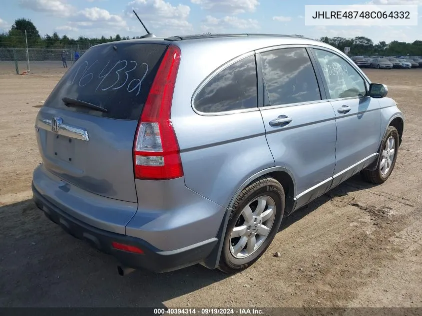 JHLRE48748C064332 2008 Honda Cr-V Ex-L