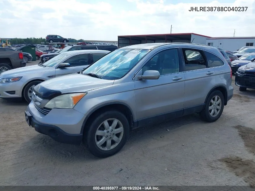 2008 Honda Cr-V Ex-L VIN: JHLRE38788C040237 Lot: 40395977