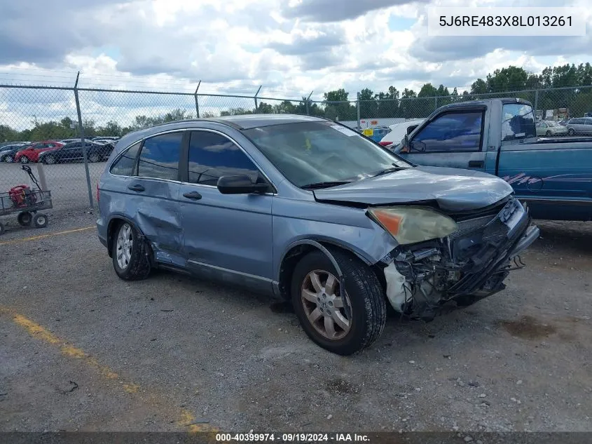 2008 Honda Cr-V Lx VIN: 5J6RE483X8L013261 Lot: 40399974