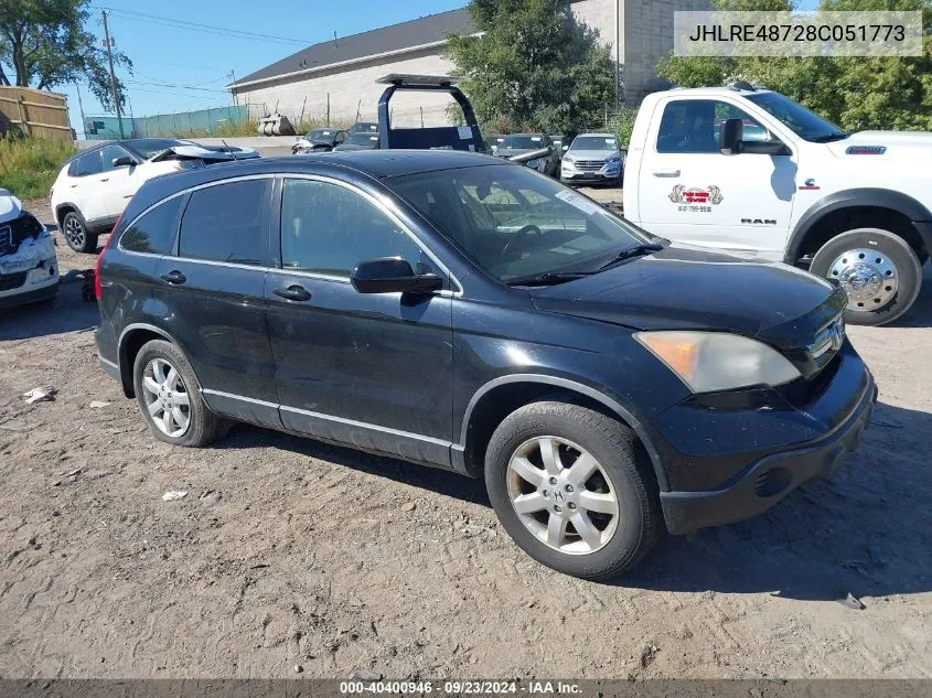 2008 Honda Cr-V Ex-L VIN: JHLRE48728C051773 Lot: 40400946