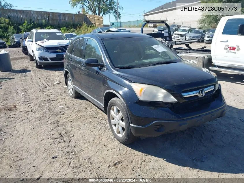 2008 Honda Cr-V Ex-L VIN: JHLRE48728C051773 Lot: 40400946