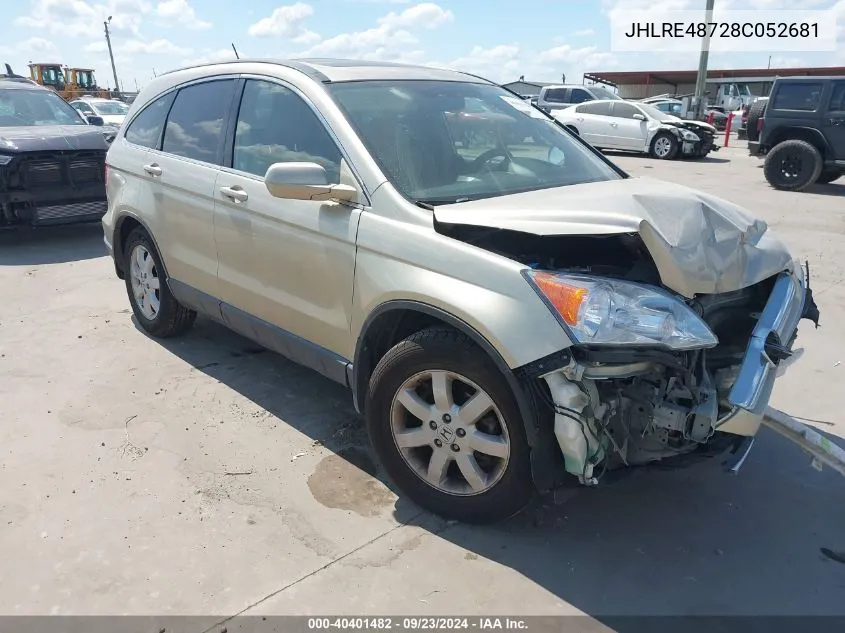 2008 Honda Cr-V Ex-L VIN: JHLRE48728C052681 Lot: 40401482