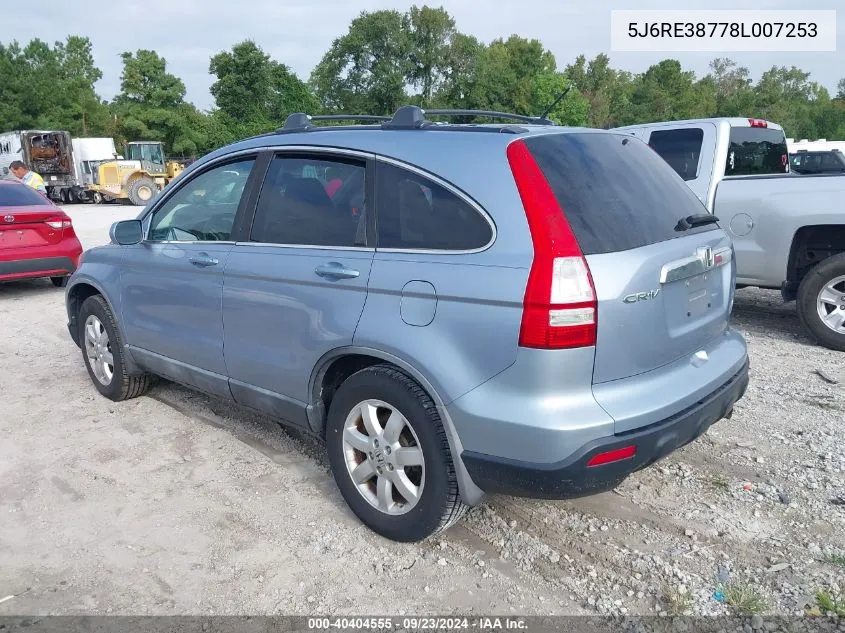 5J6RE38778L007253 2008 Honda Cr-V Ex-L