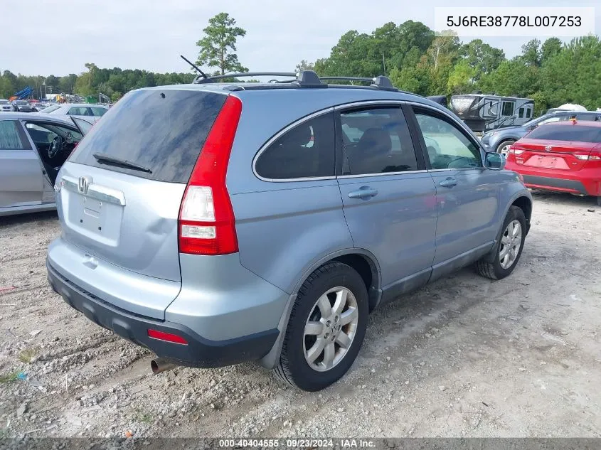 5J6RE38778L007253 2008 Honda Cr-V Ex-L