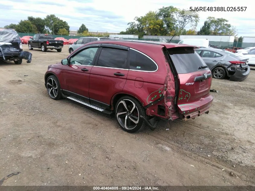 2008 Honda Cr-V Lx VIN: 5J6RE48388L026557 Lot: 40404805