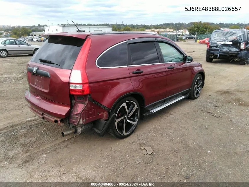 2008 Honda Cr-V Lx VIN: 5J6RE48388L026557 Lot: 40404805