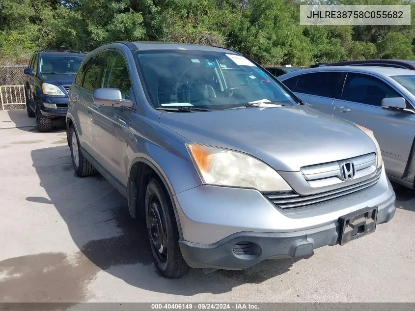 2008 Honda Cr-V Ex-L VIN: JHLRE38758C055682 Lot: 40406149