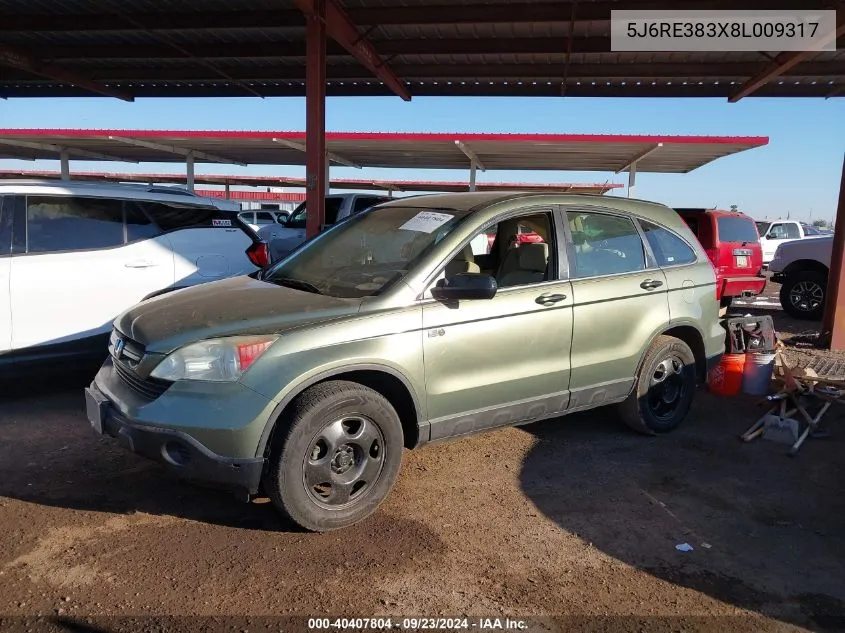 5J6RE383X8L009317 2008 Honda Cr-V Lx