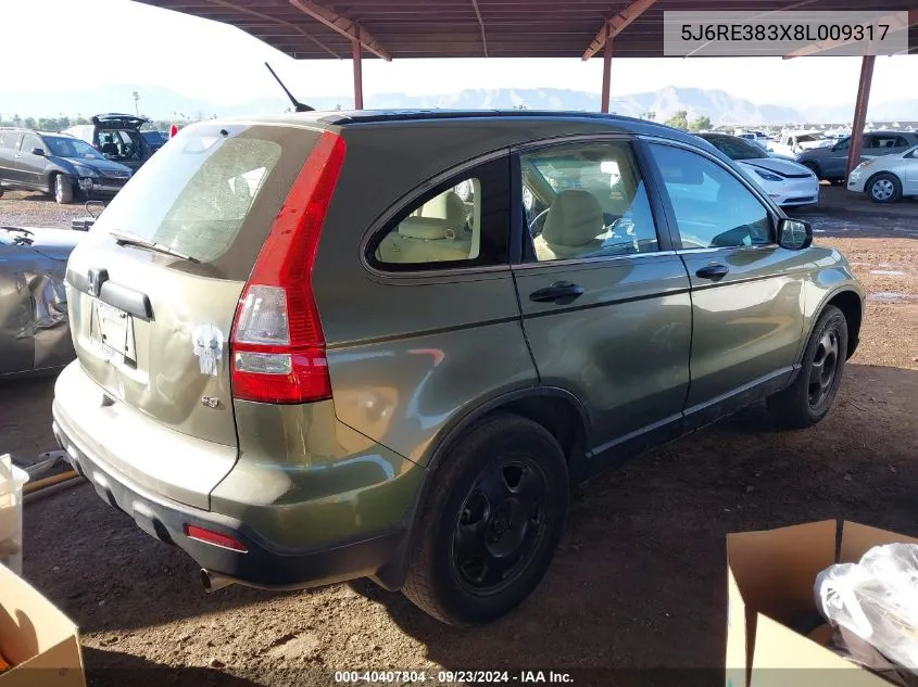 5J6RE383X8L009317 2008 Honda Cr-V Lx