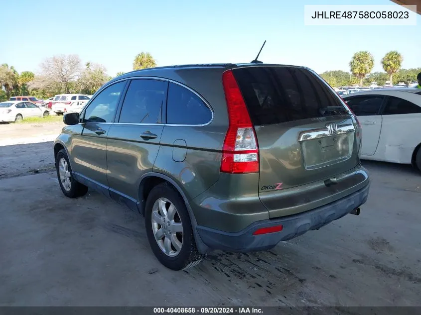 JHLRE48758C058023 2008 Honda Cr-V Ex-L