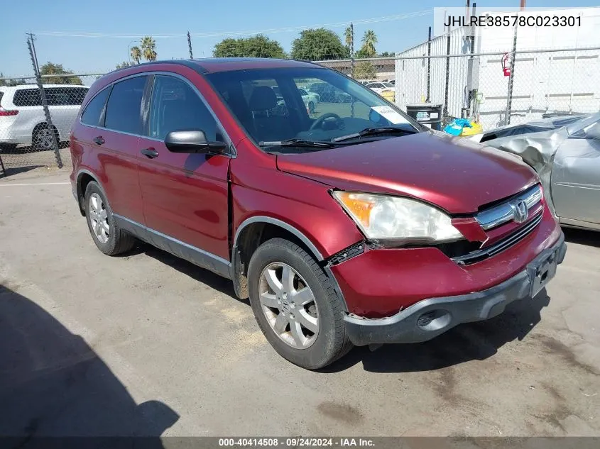 2008 Honda Cr-V Ex VIN: JHLRE38578C023301 Lot: 40414508