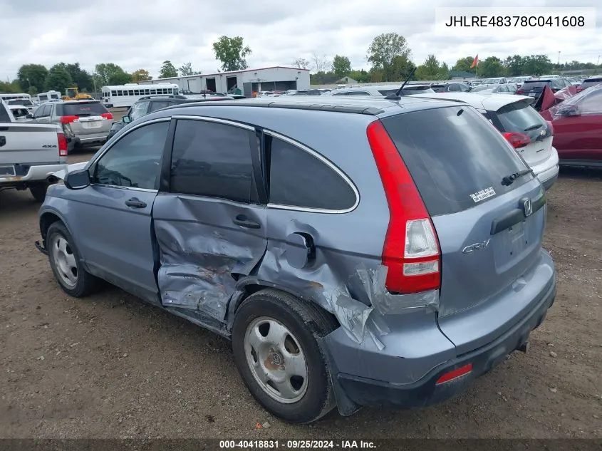 JHLRE48378C041608 2008 Honda Cr-V Lx