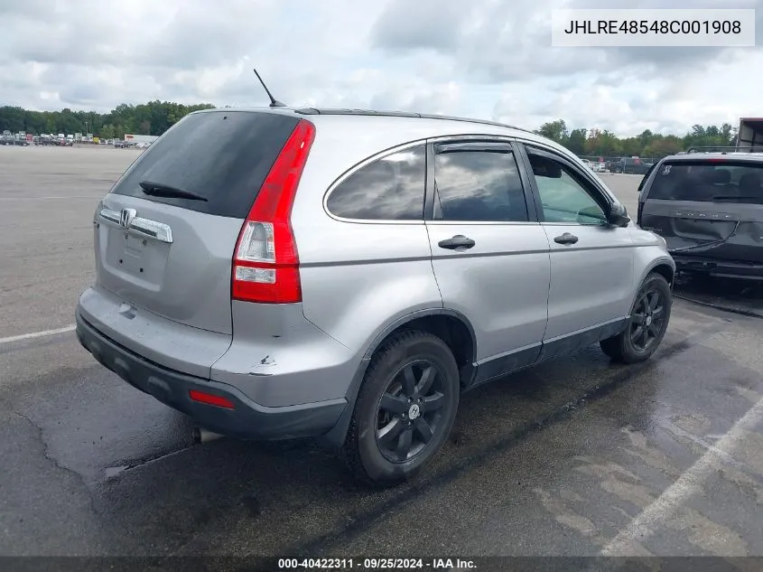 2008 Honda Cr-V Ex VIN: JHLRE48548C001908 Lot: 40422311