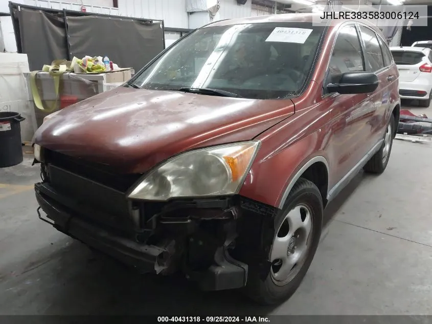 JHLRE383583006124 2008 Honda Cr-V Lx