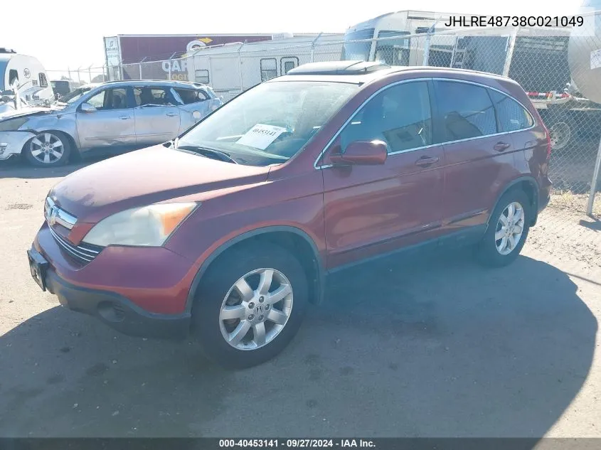 2008 Honda Cr-V Ex-L VIN: JHLRE48738C021049 Lot: 40453141