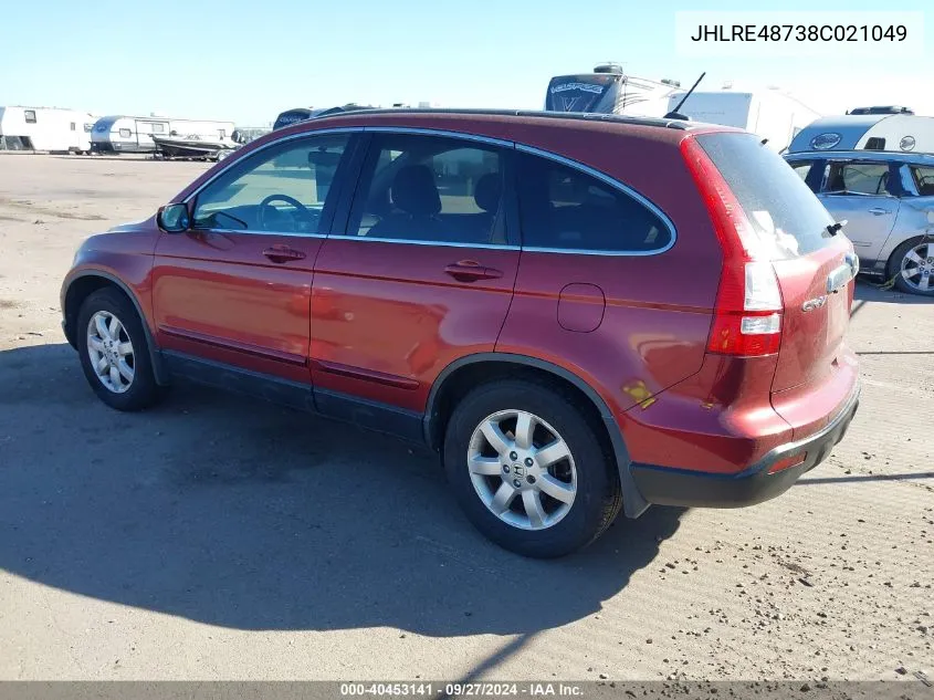 JHLRE48738C021049 2008 Honda Cr-V Ex-L