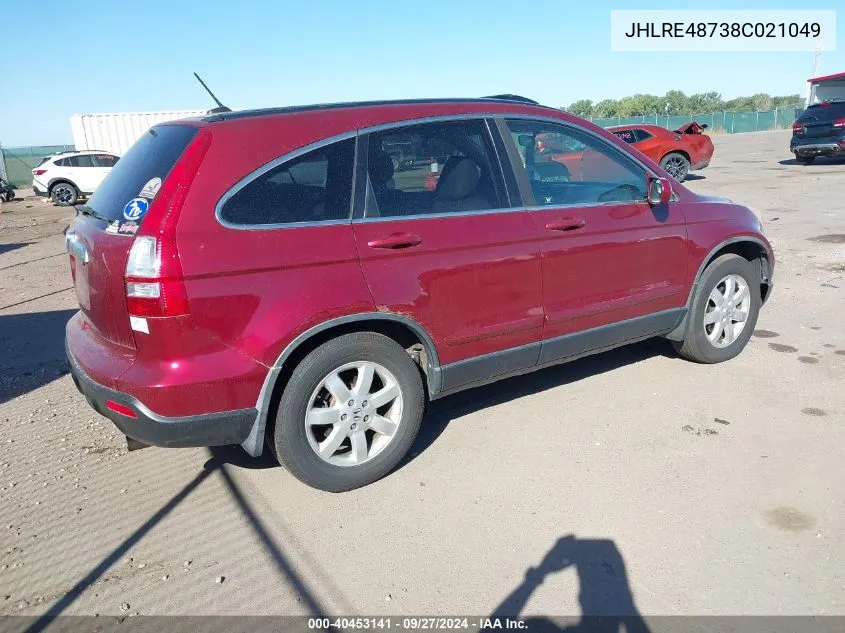 JHLRE48738C021049 2008 Honda Cr-V Ex-L