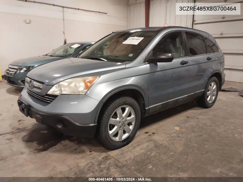 2008 Honda Cr-V Ex VIN: 3CZRE485X8G700464 Lot: 40461405