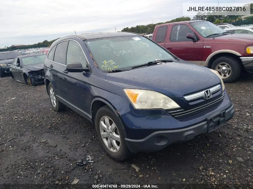 JHLRE48588C027816 2008 Honda Cr-V Ex