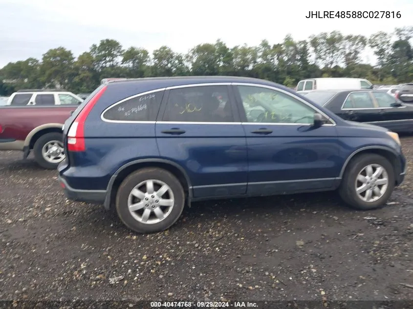 JHLRE48588C027816 2008 Honda Cr-V Ex