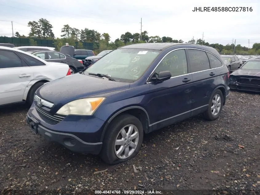 JHLRE48588C027816 2008 Honda Cr-V Ex