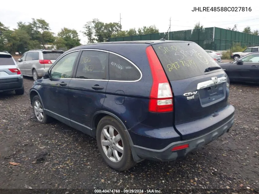 JHLRE48588C027816 2008 Honda Cr-V Ex