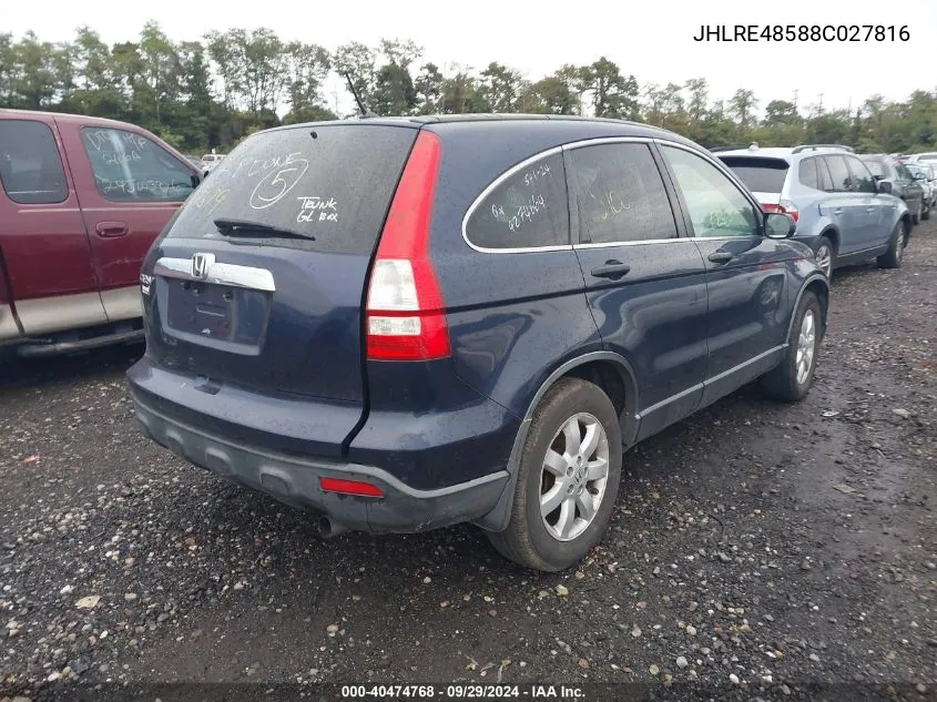 JHLRE48588C027816 2008 Honda Cr-V Ex