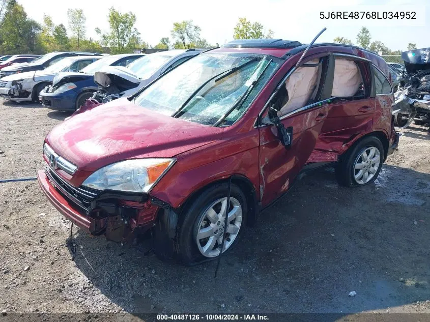 5J6RE48768L034952 2008 Honda Cr-V Ex-L