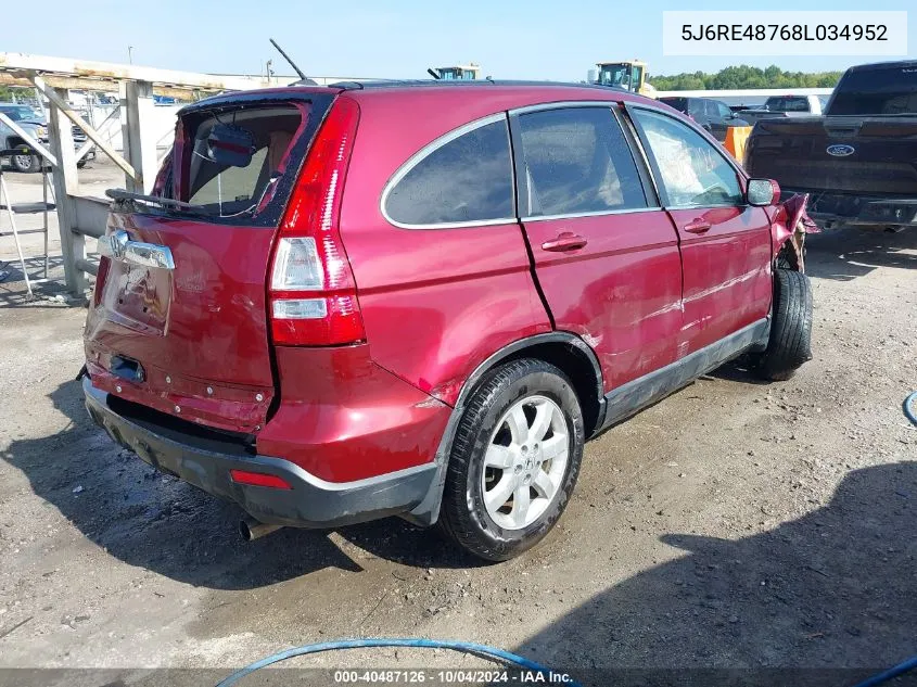 5J6RE48768L034952 2008 Honda Cr-V Ex-L