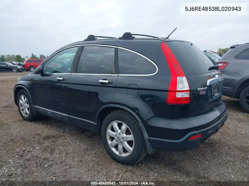 5J6RE48538L020943 2008 Honda Cr-V Ex