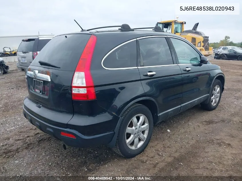 5J6RE48538L020943 2008 Honda Cr-V Ex