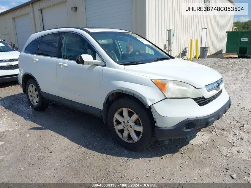 2008 Honda Cr-V Ex-L VIN: JHLRE38748C053504 Lot: 40504315