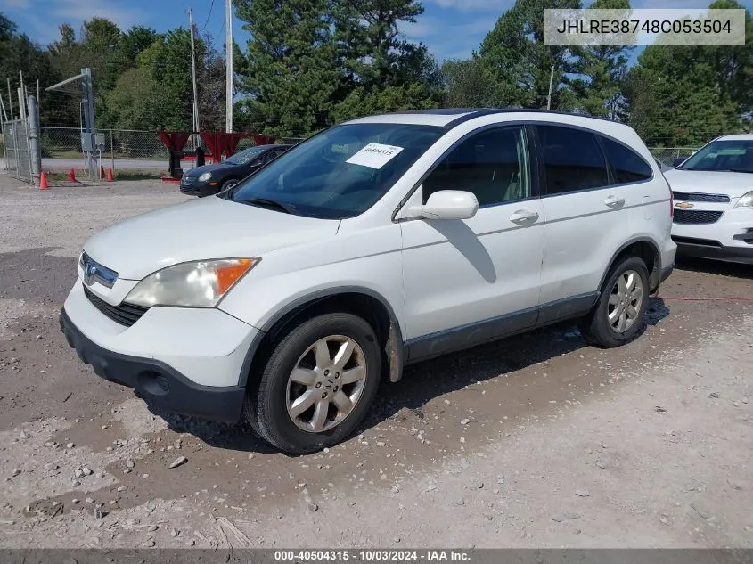 2008 Honda Cr-V Ex-L VIN: JHLRE38748C053504 Lot: 40504315