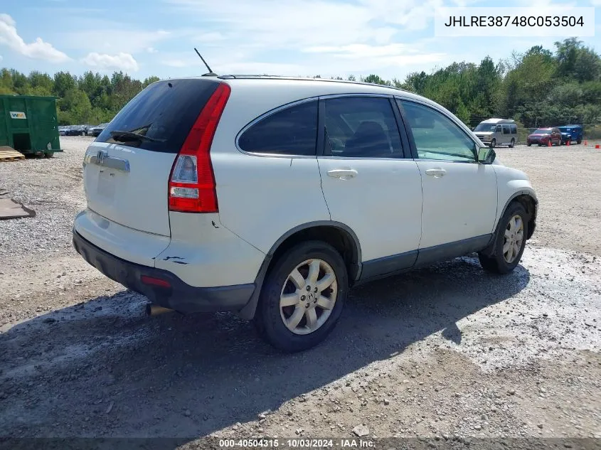 JHLRE38748C053504 2008 Honda Cr-V Ex-L