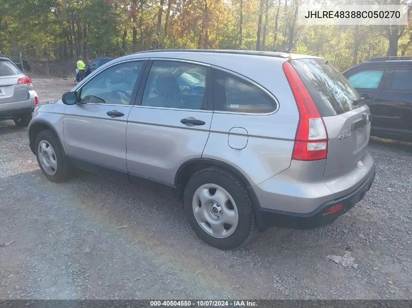 2008 Honda Cr-V Lx VIN: JHLRE48388C050270 Lot: 40504550