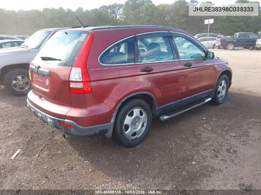 JHLRE38398C038333 2008 Honda Cr-V Lx