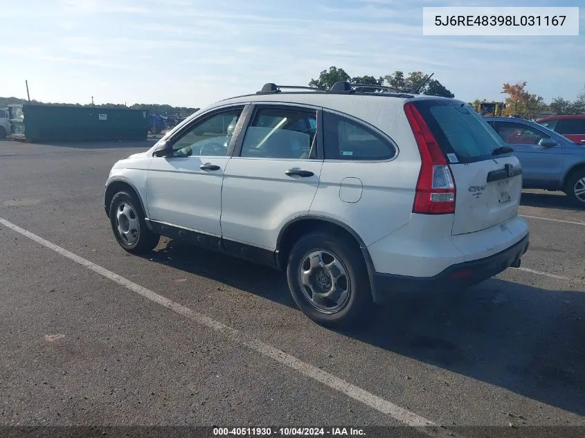 5J6RE48398L031167 2008 Honda Cr-V Lx