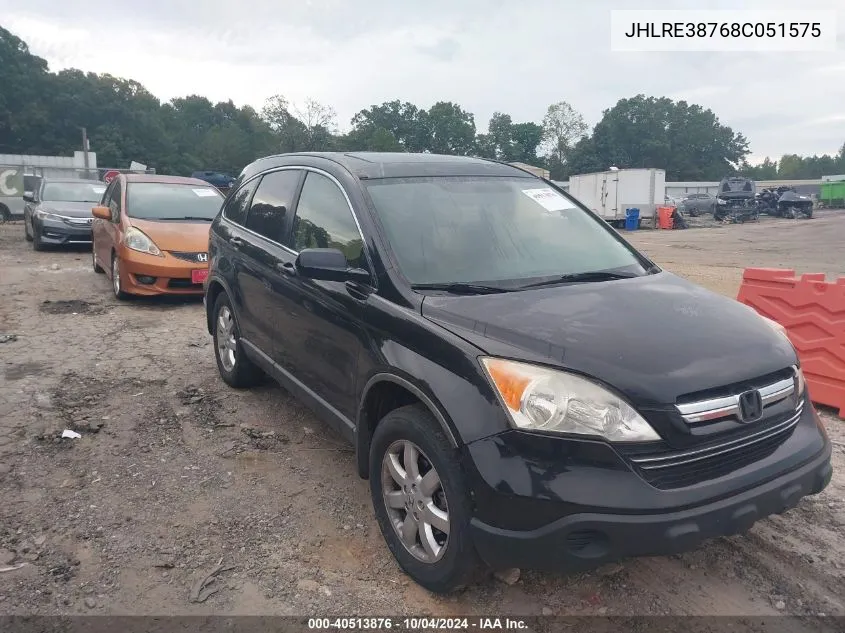 2008 Honda Cr-V Ex-L VIN: JHLRE38768C051575 Lot: 40513876