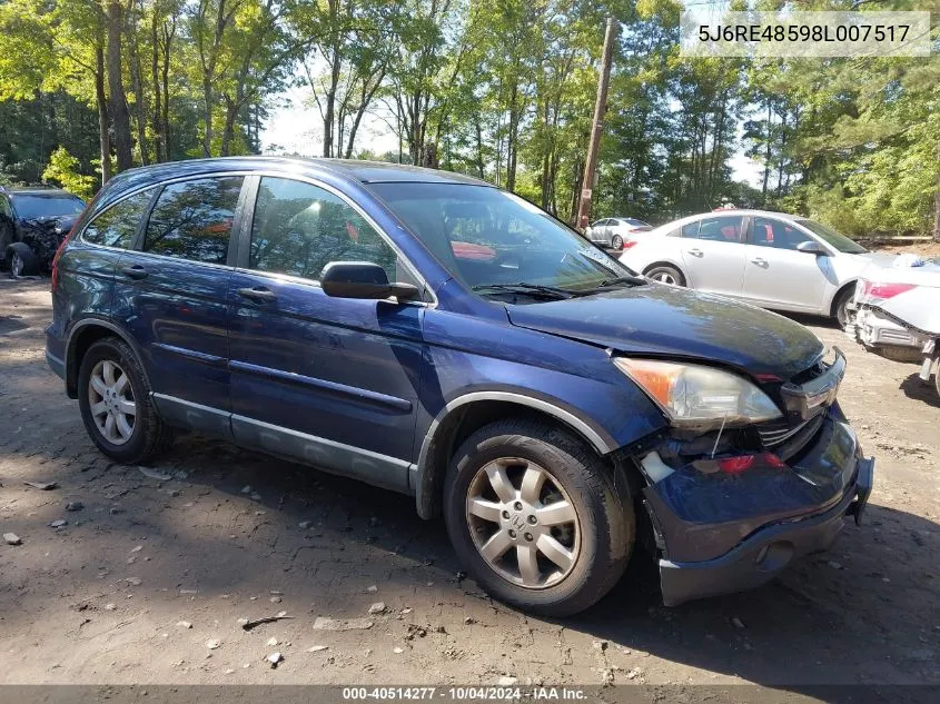 2008 Honda Cr-V Ex VIN: 5J6RE48598L007517 Lot: 40514277